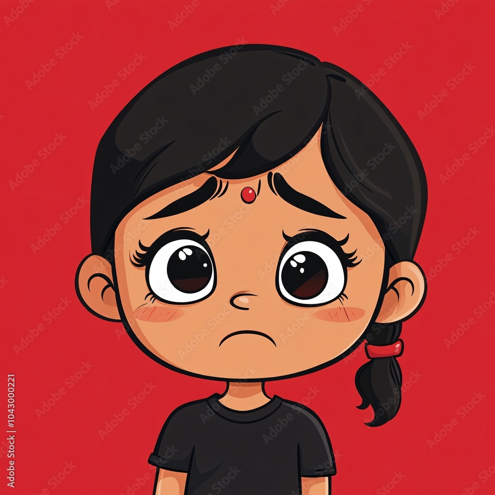 Fototapeta premium a cartoon chalta with a Crying expression