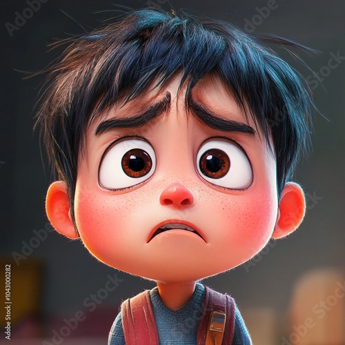 a cartoon chalta with a Crying expression photo