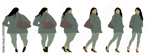 Conceptual fat overweight obese female vs slim fit healthy body after weight loss or diet on white background banner. A  fitness, nutrition or obesity, health shape illustration vector as silhouettes