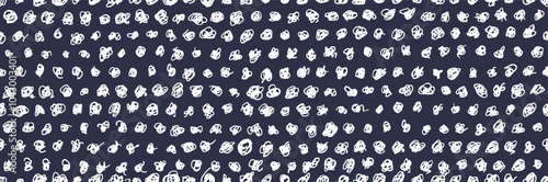 Seamless hand drawn irregular tiny white polka dot pattern. Dotted cute pattern. Vector small size randomly scattered dots texture. Seamless artistic doodle sketch tiny dots seamless surface design.