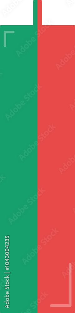 Fototapeta premium Compared green and red candlestick. Hammer and Hanging man.