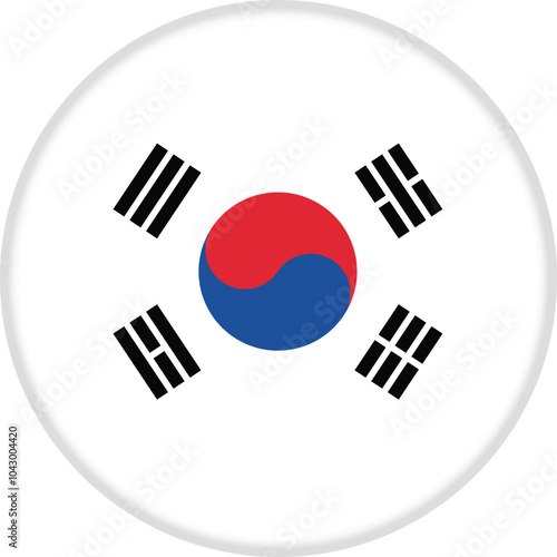 Round flag of South Korea