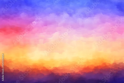 A vibrant abstract image featuring the colors of a sunset, including shades of orange, pink, purple, and blue