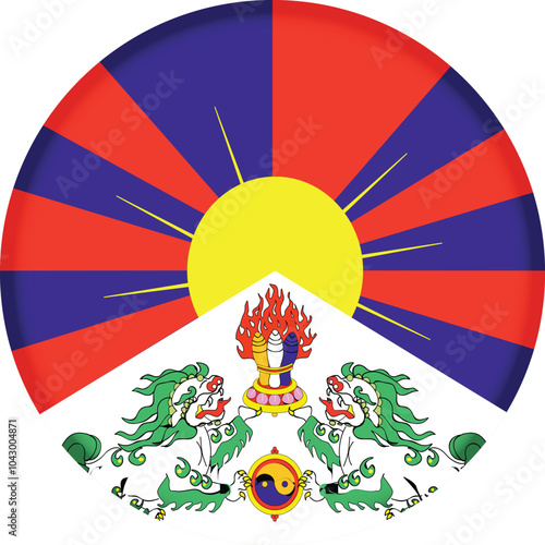Round flag of Tibet