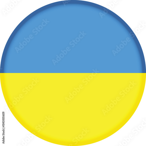 Round flag of Ukraine