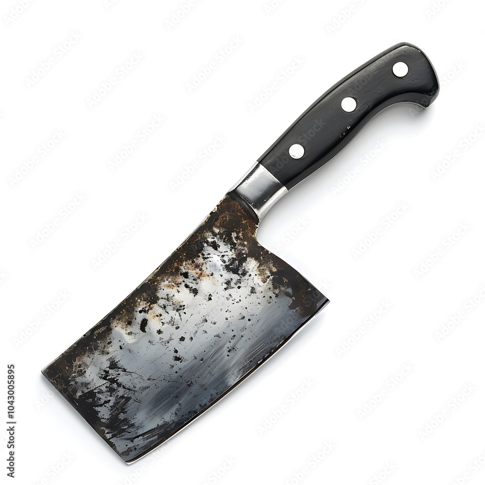 Old cleaver isolated on white background Old cleaver isolated on white background