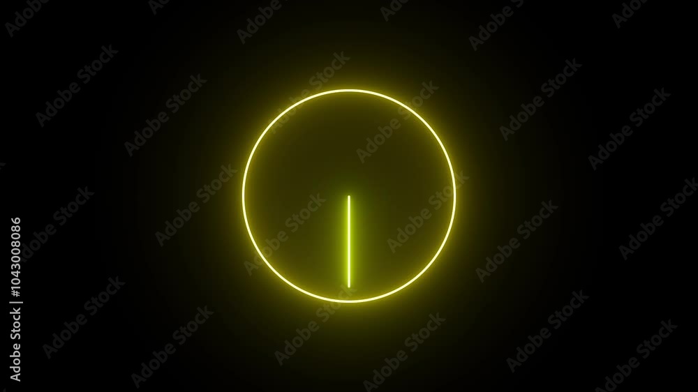 neon yellow color clock icon animation. Clock icon neon light 24 hour day fast speed. neon yellow color clock icon animation. Clock icon neon light 24 hour day fast speed.