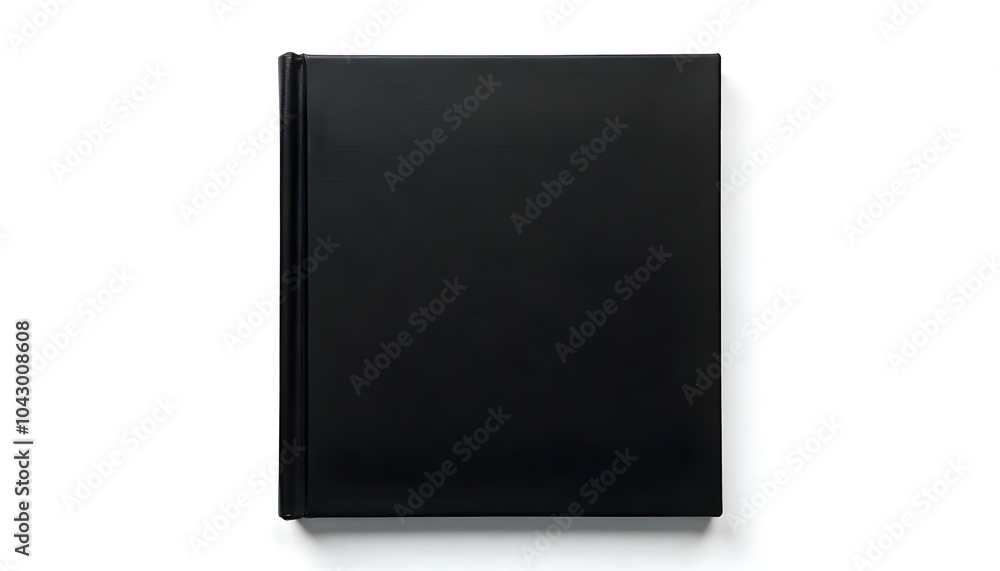 Fototapeta premium Black blank hardback book with copy space isolated on a white background