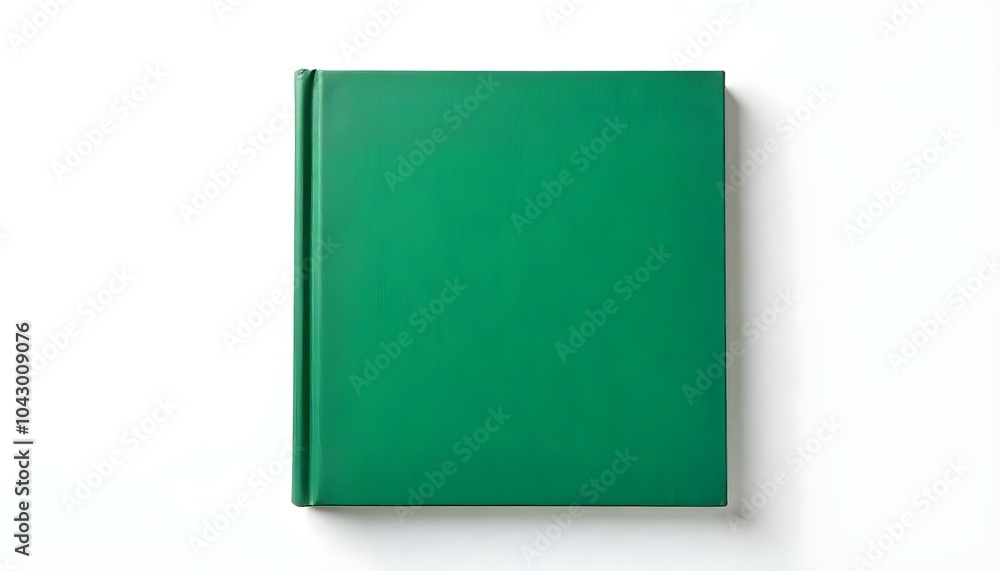 Fototapeta premium Green blank hardback book with copy space isolated on a white background