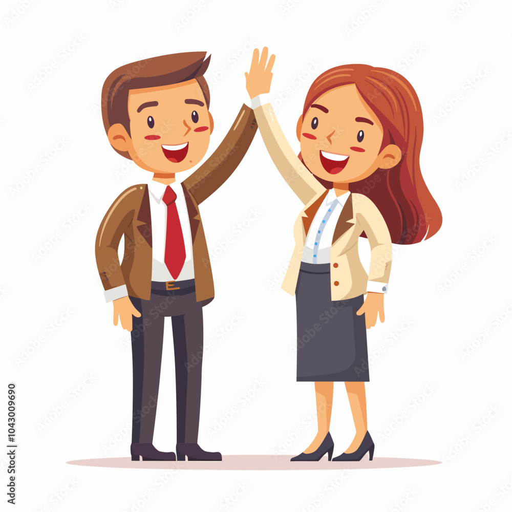 Business partners high five celebrating success. Business partners high five celebrating success.