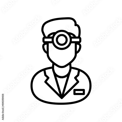 ENT Specialist Outline Icon, Vector illustration