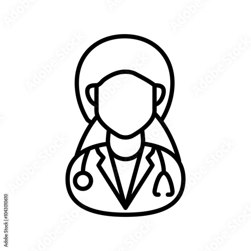 Pediatrician Outline Icon, Vector illustration