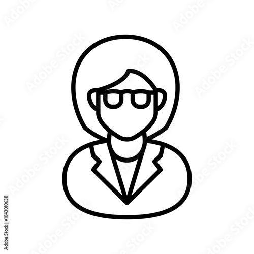 Gynecologist Outline Icon, Vector illustration
