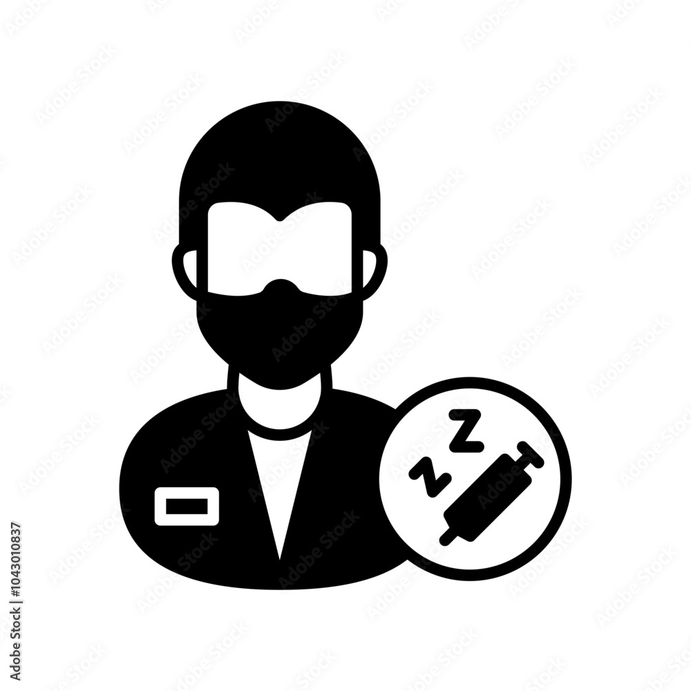 Anesthesiology Glyph Icon, Vector illustration Anesthesiology Glyph Icon, Vector illustration