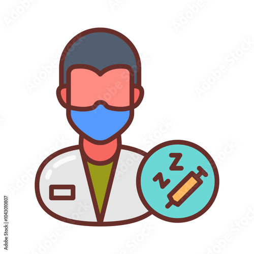 Anesthesiology Filled Icons , Vector illustration