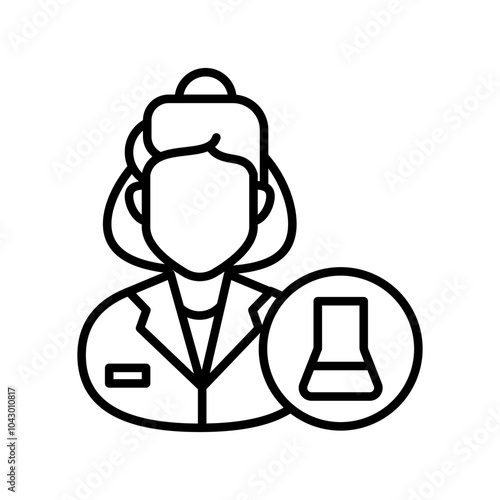Pathologist Outline Icon, Vector illustration