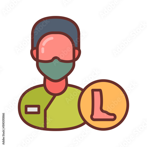 Podiatrist Filled Icons , Vector illustration