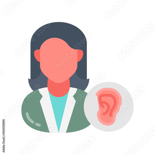 Audiologist Flat Icons, Vector illustration