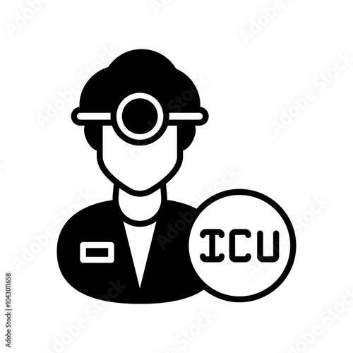 Intensivist Glyph Icon, Vector illustration