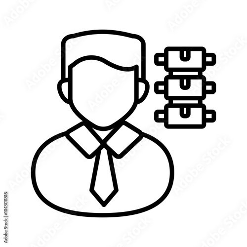 Rheumatologist Outline Icon, Vector illustration