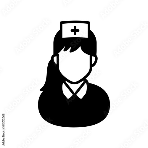 Patient Attendant Glyph Icon, Vector illustration