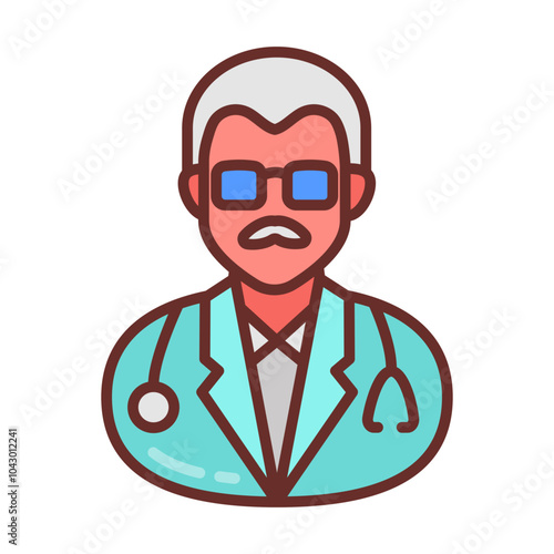 Gastroenterologist Filled Icons , Vector illustration
