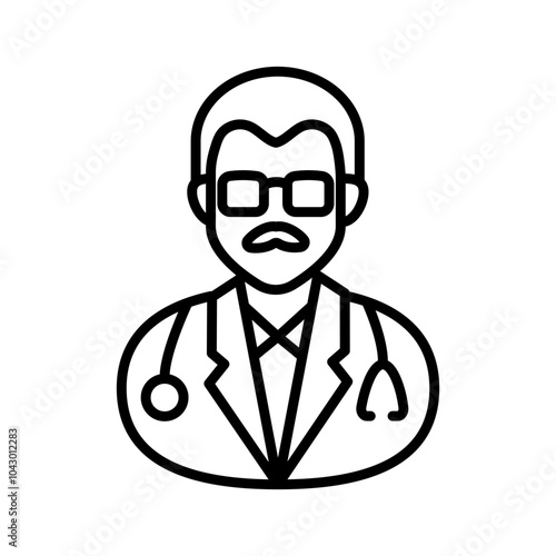 Gastroenterologist Outline Icon, Vector illustration