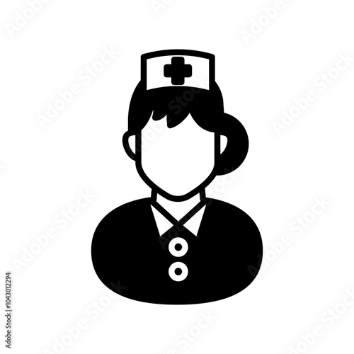 Midwife Glyph Icon, Vector illustration