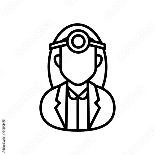 Maxillofacial Outline Icon, Vector illustration