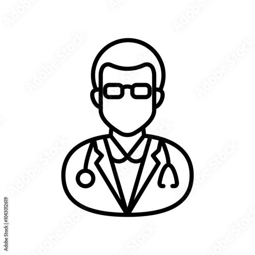 Palliative Carer Outline Icon, Vector illustration