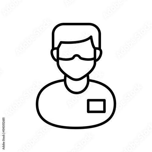 Hospital Sweeper Outline Icon, Vector illustration
