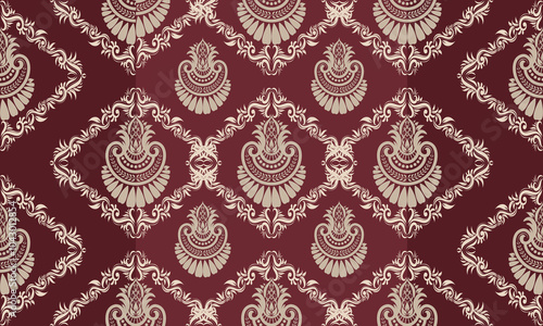 Damask Seamless Pattern Texture.  Luxury Decorative Textile Pattern, Design Element, vector illustration, textile, native, needlework