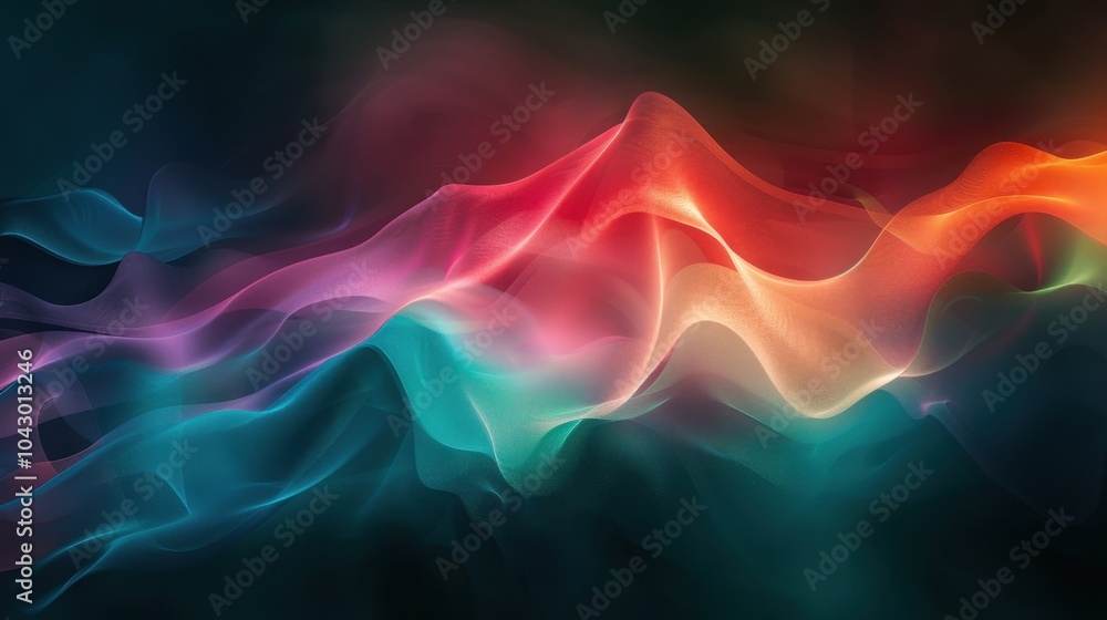 Obraz premium Vibrant flow of light waves in abstract composition