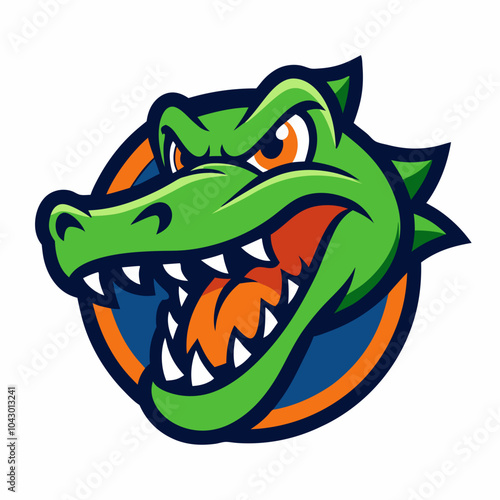 Alligator mascot logo vector art illustration