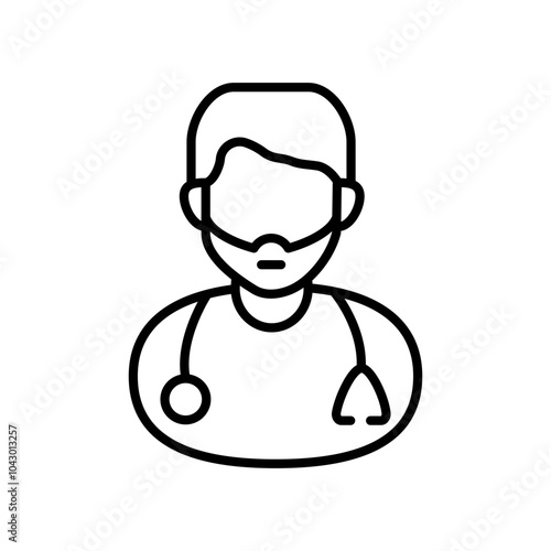 Anesthesiologist Outline Icon, Vector illustration