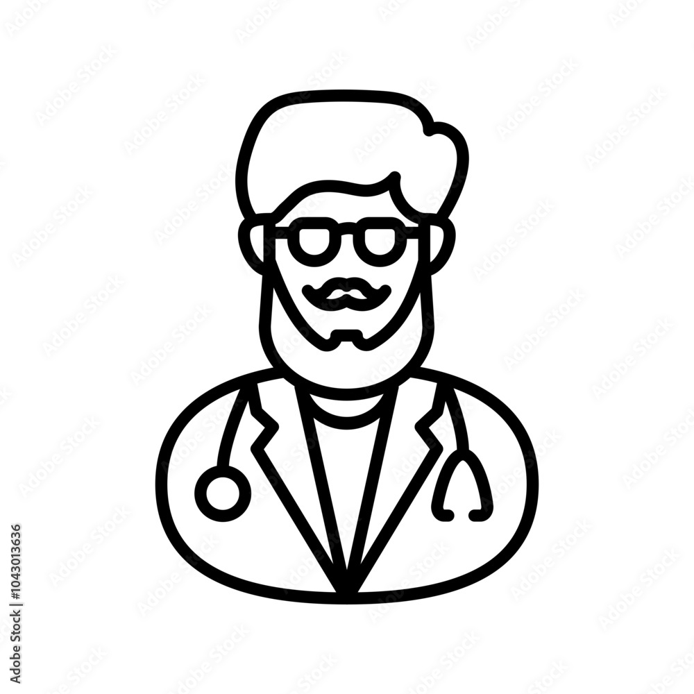 Fototapeta premium Chiropractic Physician Outline Icon, Vector illustration
