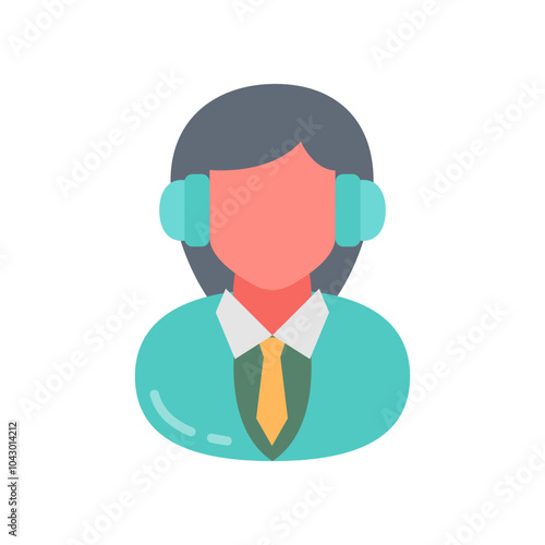 Online Consultant Flat Icons, Vector illustration