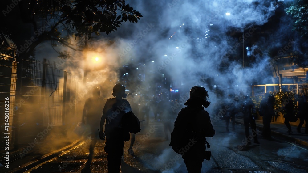 Protesters in Clash with Riot Police Amid Smoke and Tension Protesters in Clash with Riot Police Amid Smoke and Tension