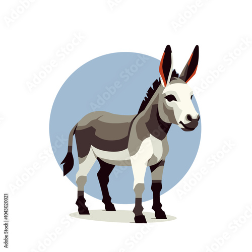 cute adorable donkey isolated vector illustration