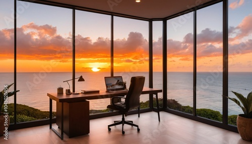 Ocean view home office