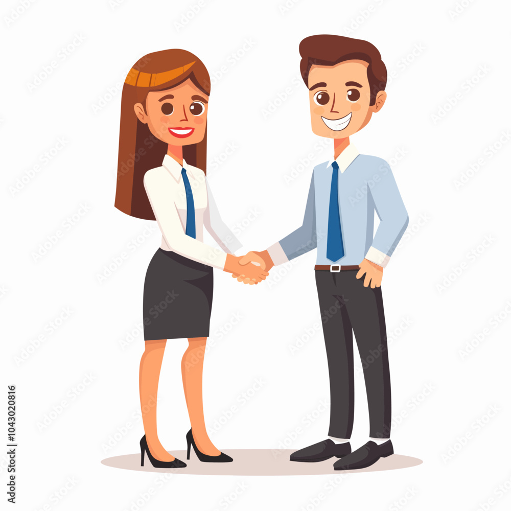 Businesswoman and businessman shaking hands. Businesswoman and businessman shaking hands.
