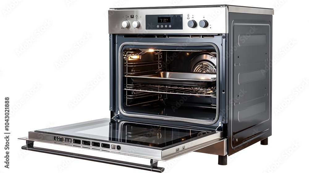 Obraz premium Modern Oven on White Isolated Background