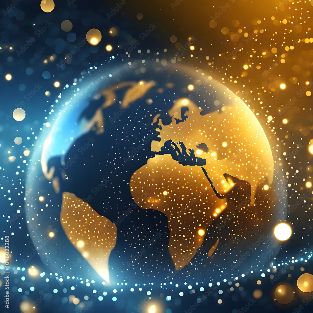 Fototapeta premium Global communication and network tech design