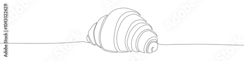 Croissant continuous line drawing vector illustration. Bakery symbol. Morning and breakfast aesthetic illustration