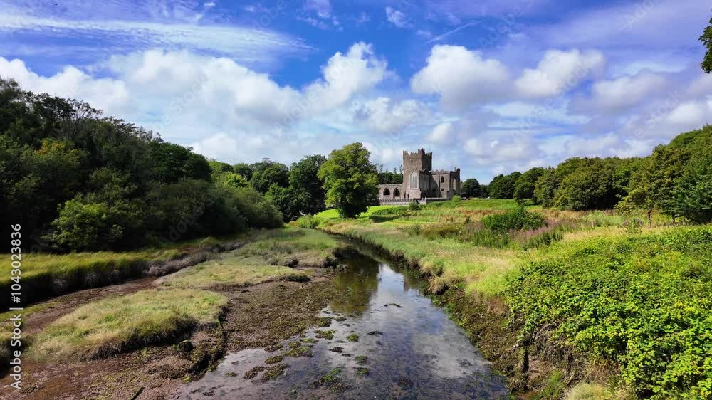 Ireland Epic Locations Wexford Tintern Abbey romantic landscape the ruins of the ancient abbey in historic Wexford Ireland Ireland Epic Locations Wexford Tintern Abbey romantic landscape the ruins of the ancient abbey in historic Wexford Ireland