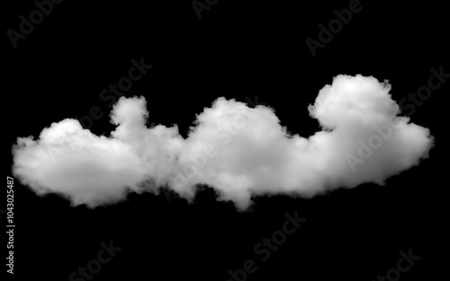 Set of white clouds isolated on black background. Fog or smog background. Collection of different types of clouds. 