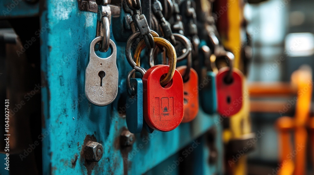 Lockout-Tagout locks and tags, showcasing the different types of locks ...