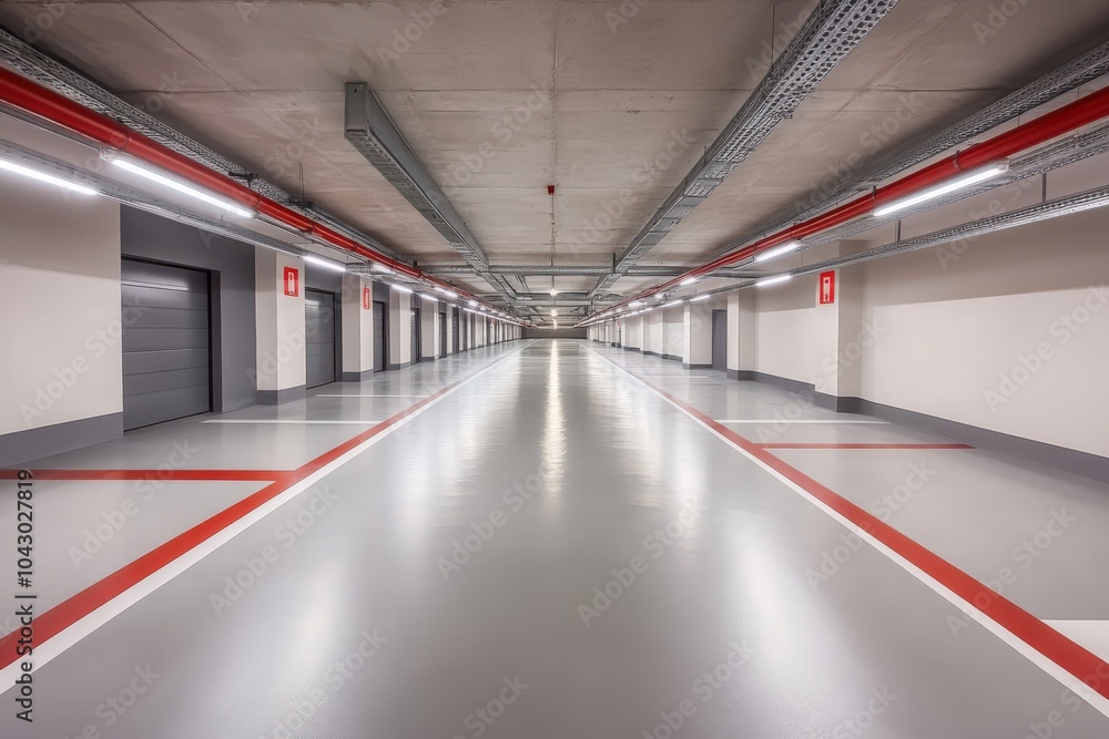 Underground Garage: Modern Car Parking in Urban City Setting Underground Garage: Modern Car Parking in Urban City Setting