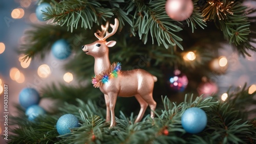 christmas tree with reindeer