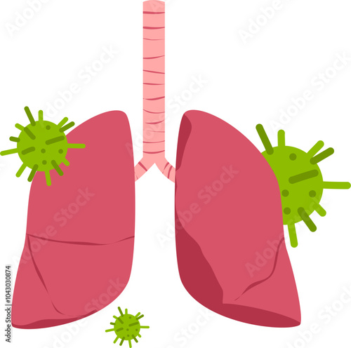 Lung disease. Respiratory disease illustration.